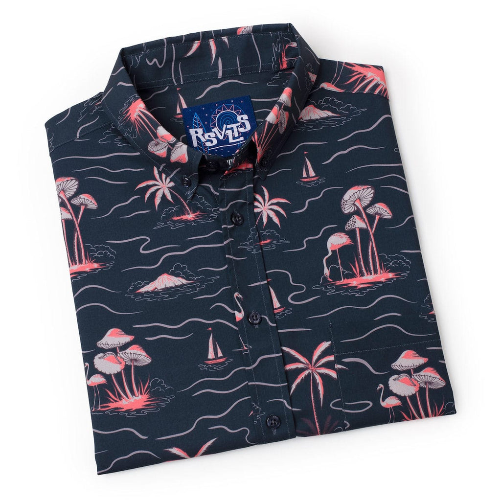 RSVLTS Isle Be Surfing KUNUFLEX Short Sleeve Shirt in Black — detail 8