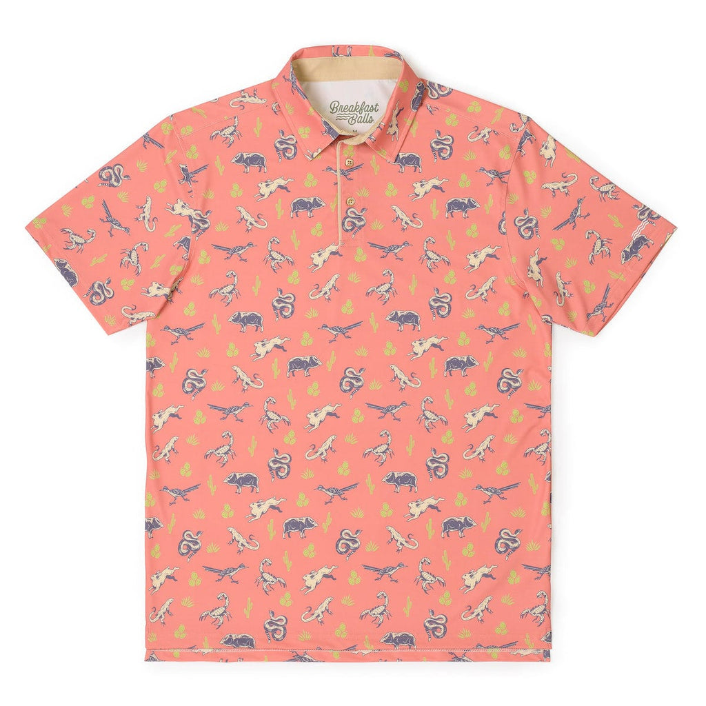 RSVLTS Desert Dwellers All-Day Polo in Pink — front view