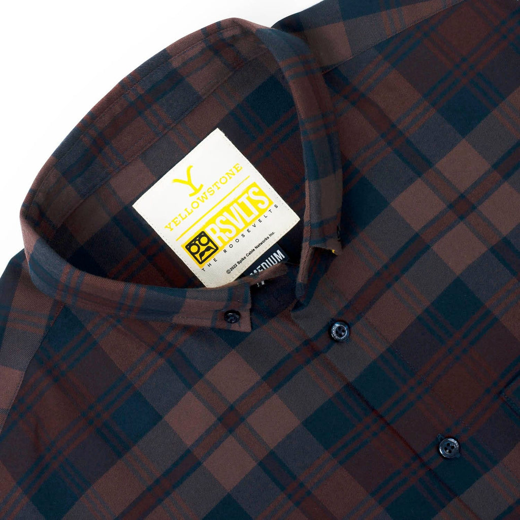 RSVLTS Cowboys & Dreamers BorlandFlex Long Sleeve Flannel in Purple — detail 6