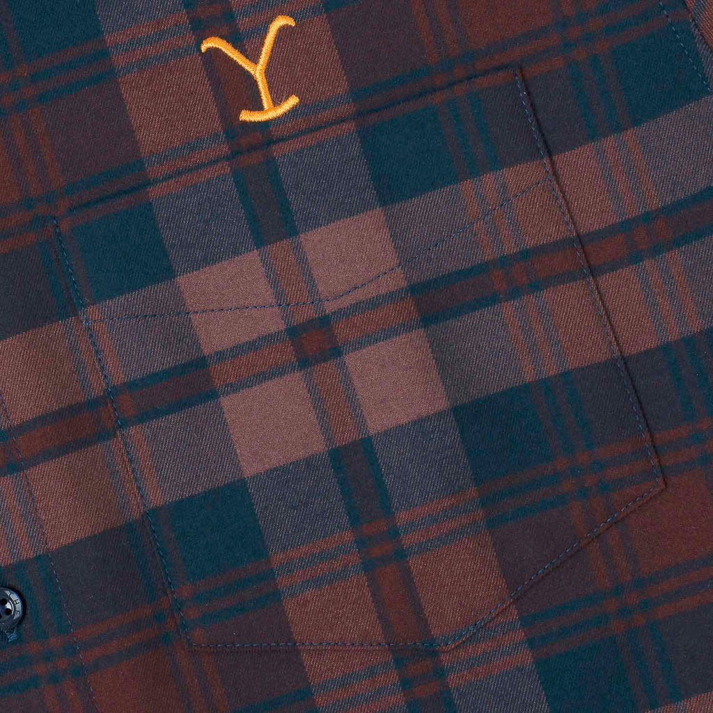 RSVLTS Cowboys & Dreamers BorlandFlex Long Sleeve Flannel in Purple — detail 2