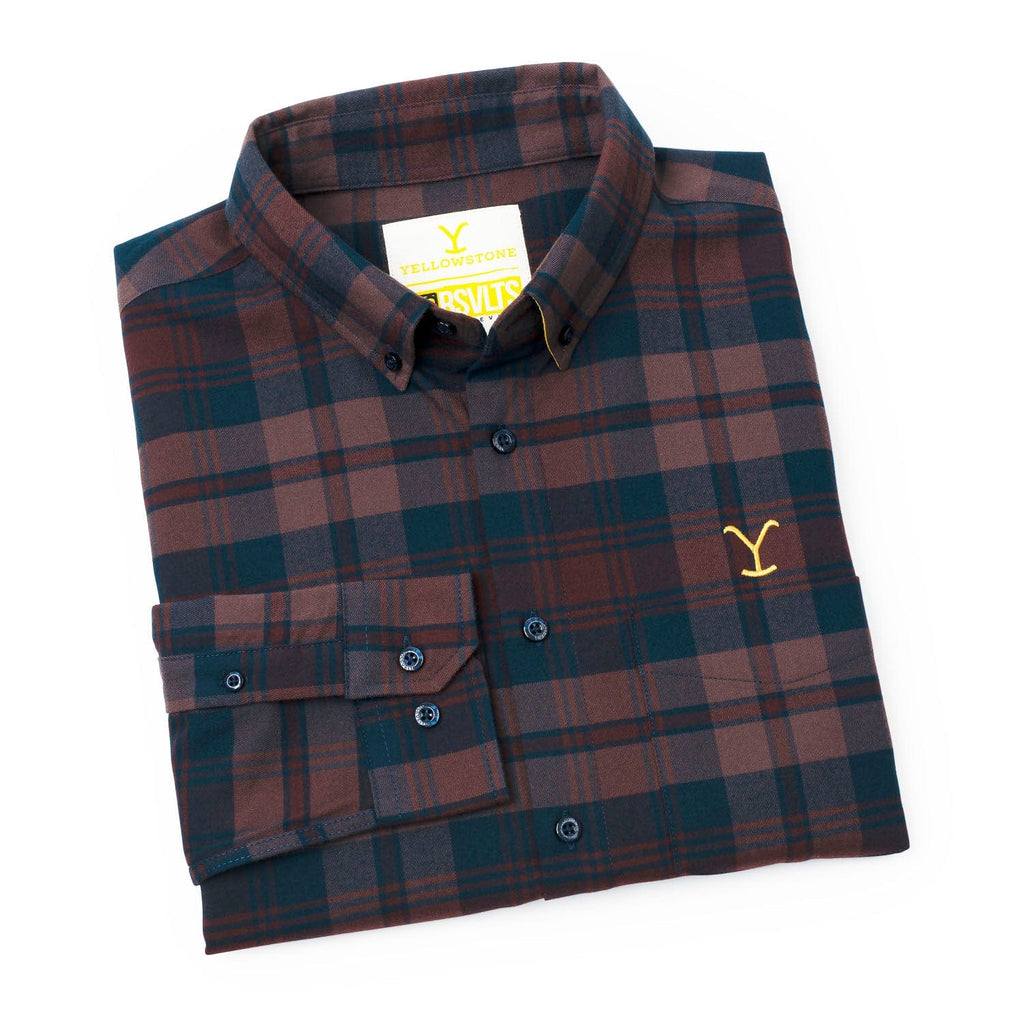 RSVLTS Cowboys & Dreamers BorlandFlex Long Sleeve Flannel in Purple — detail 9