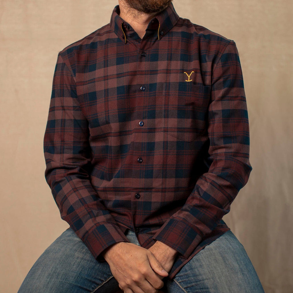 RSVLTS Cowboys & Dreamers BorlandFlex Long Sleeve Flannel in Purple — detail 3