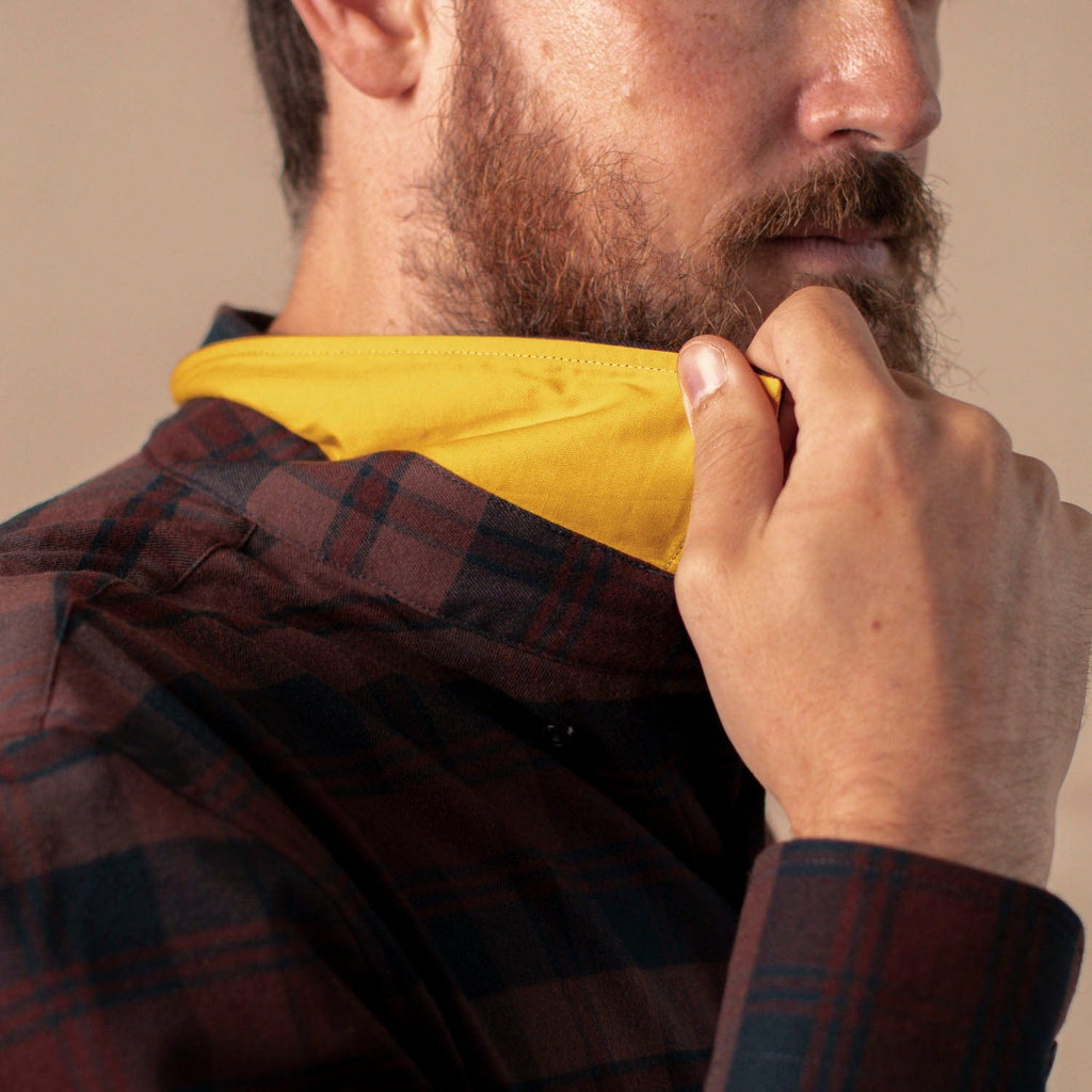 RSVLTS Cowboys & Dreamers BorlandFlex Long Sleeve Flannel in Purple — detail 4