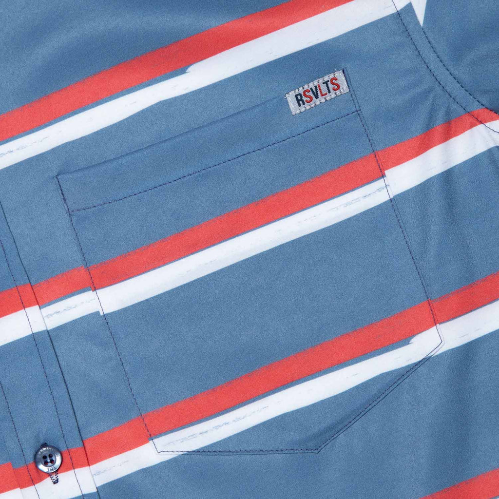 RSVLTS American Horizon KUNUFLEX Short Sleeve Shirt in Blue — detail 2
