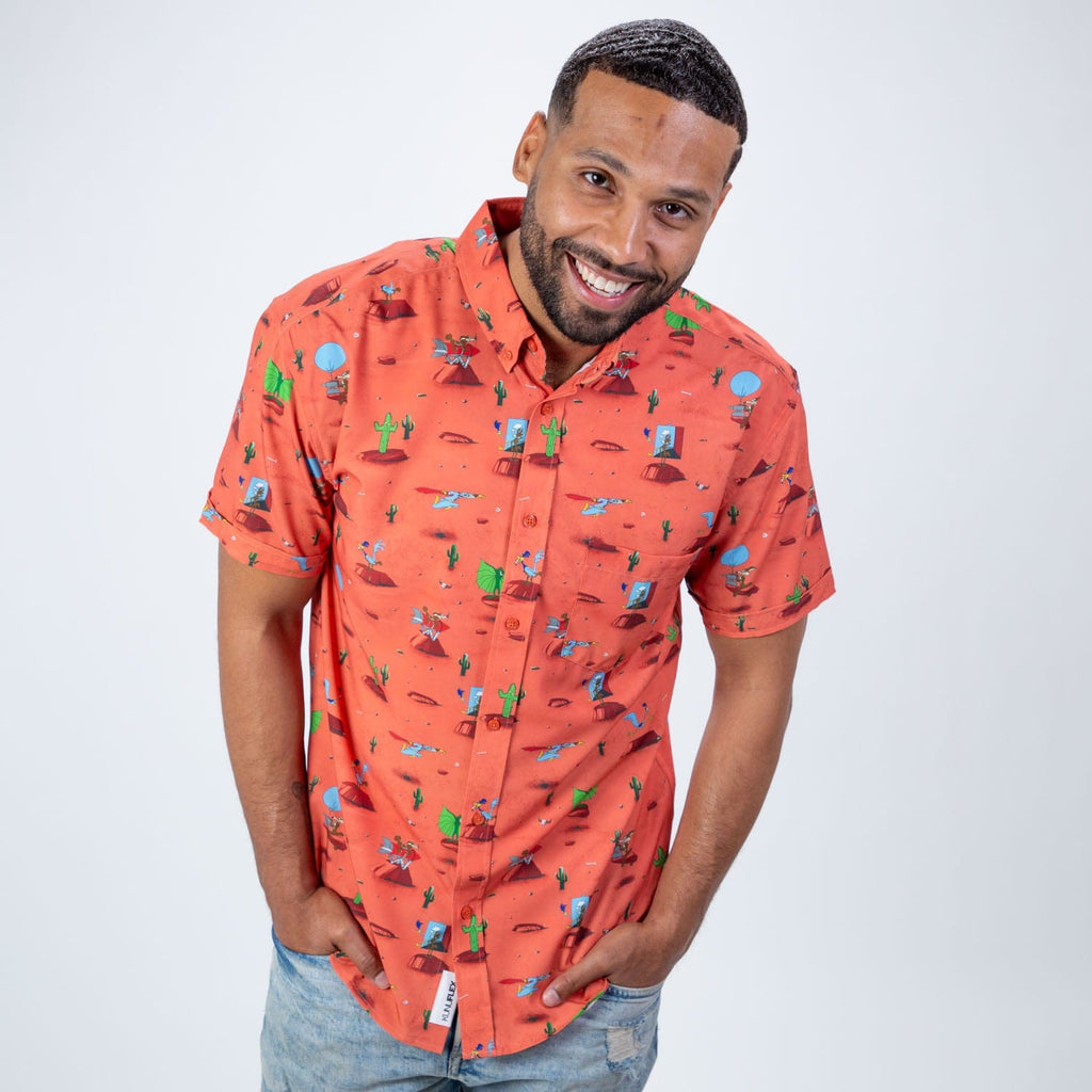 RSVLTS Canyon Chase KUNUFLEX Short Sleeve Shirt in Orange — detail 7