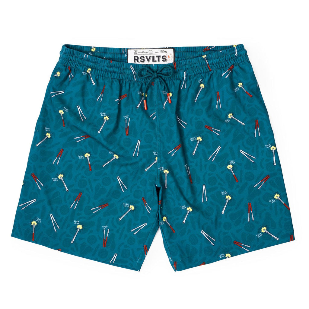 RSVLTS Let Me See That Tong Hybrid Shorts in Blue — front view