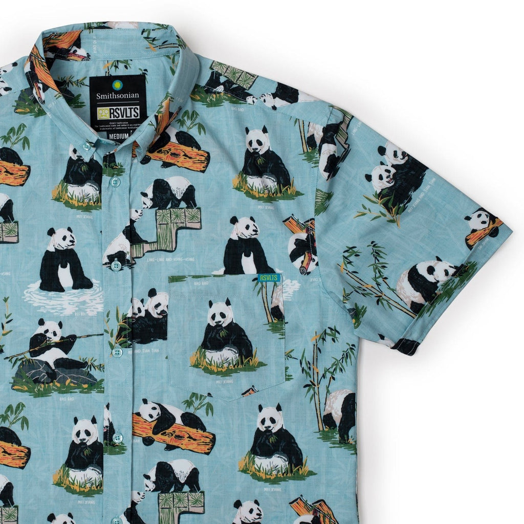 RSVLTS Panda Watch KUNUFLEX Short Sleeve Shirt in Green — front view