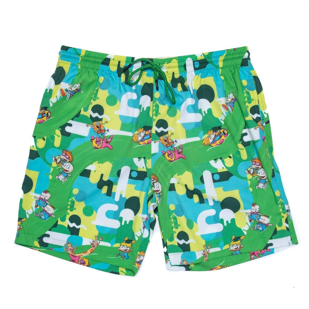 RSVLTS Slime Time Hybrid Shorts in Green — front view