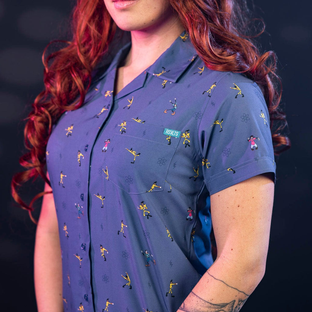 RSVLTS The Perfect Cast Women's KUNUFLEX Short Sleeve Shirt in Purple — detail 4
