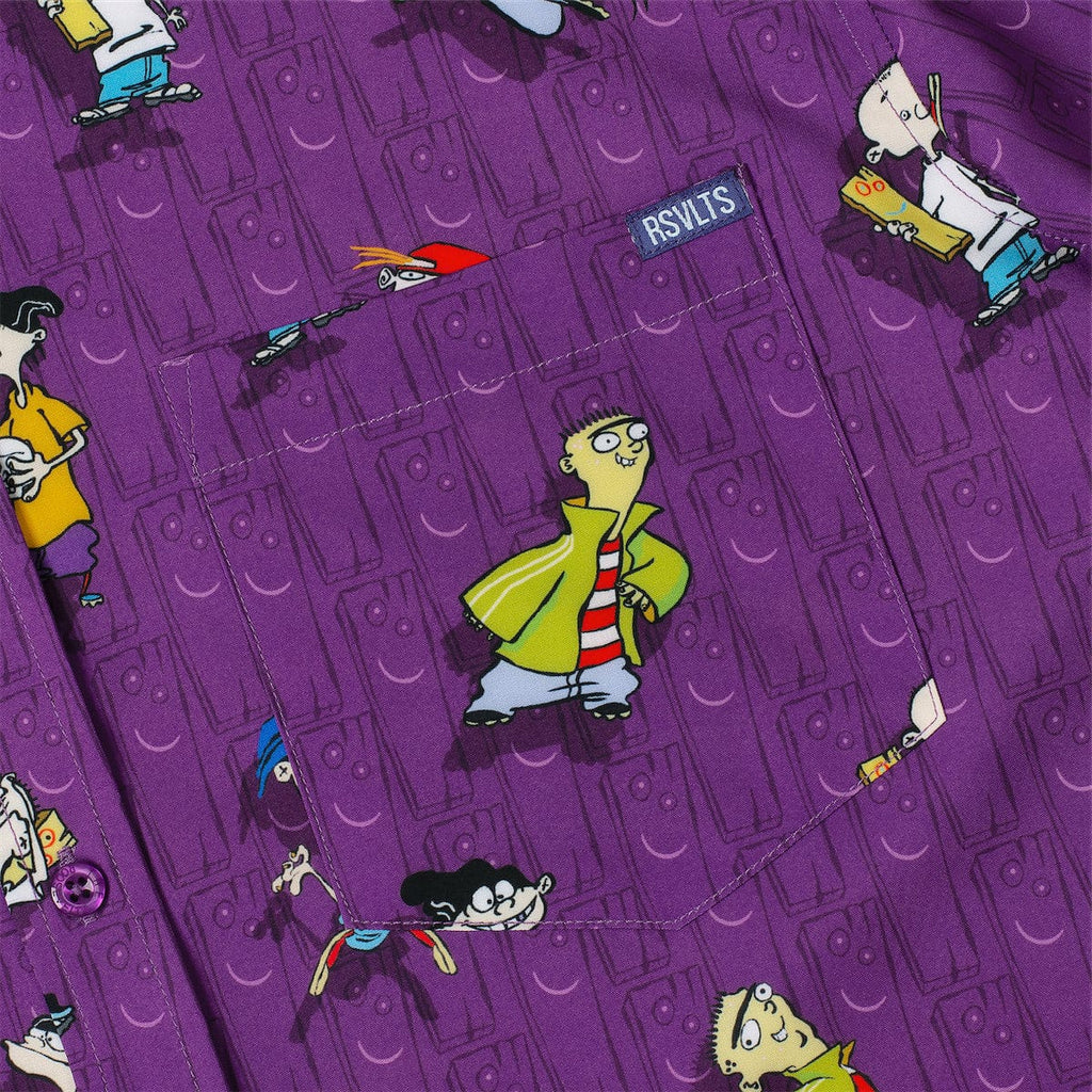 RSVLTS The Eds n Friends KUNUFLEX Short Sleeve Shirt in Purple — detail 5