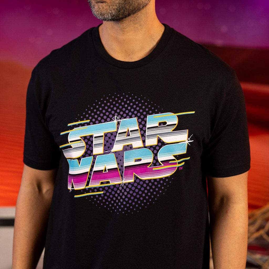 RSVLTS Synthwave Logo Crewneck Tee in Black — detail 4