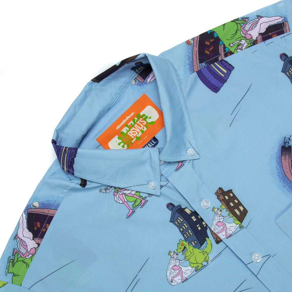 RSVLTS Reptar On Ice KUNUFLEX Short Sleeve Shirt in Blue — detail 3
