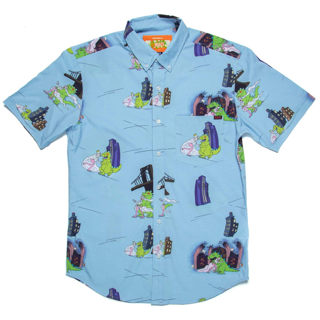 RSVLTS Reptar On Ice KUNUFLEX Short Sleeve Shirt in Blue — detail 2