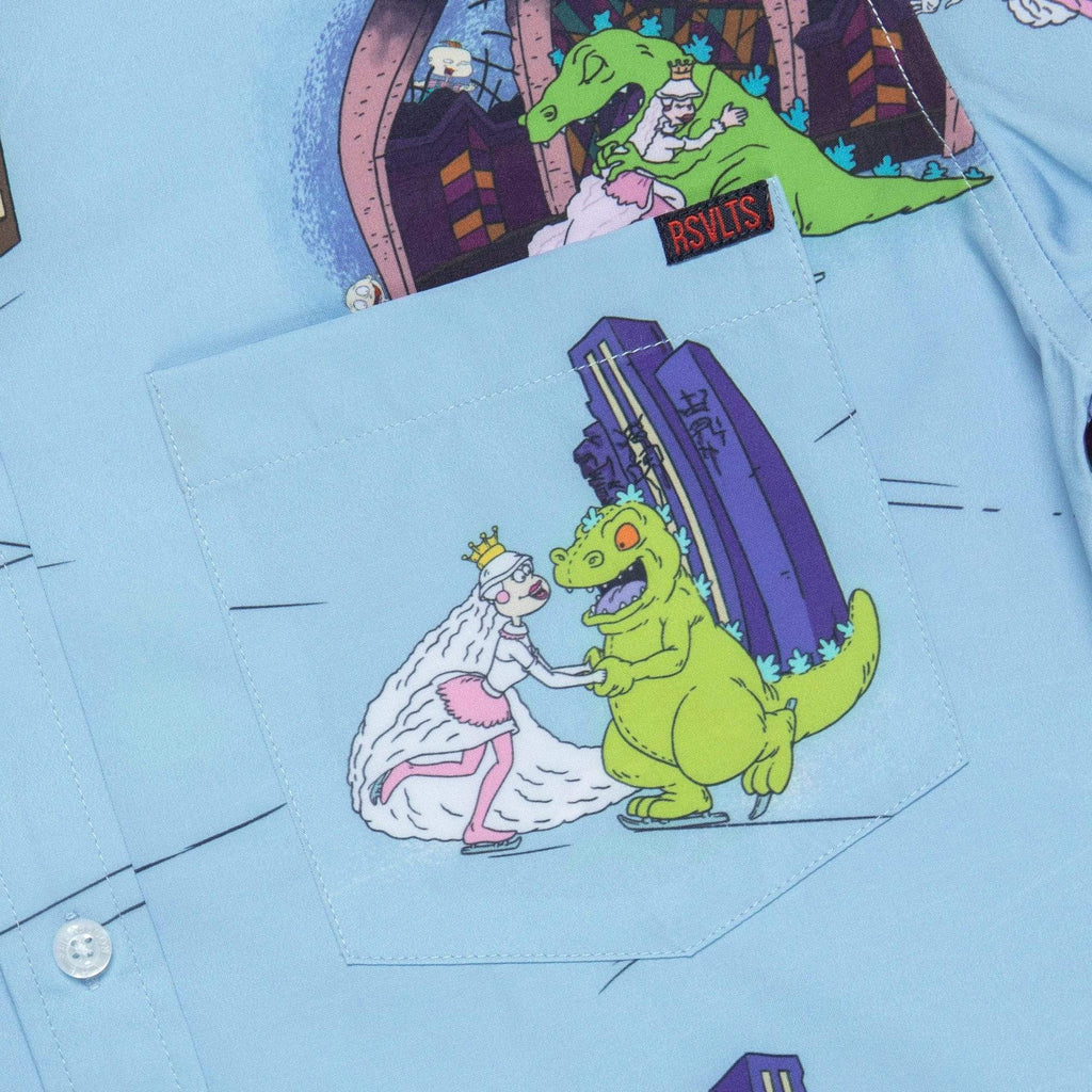 RSVLTS Reptar On Ice KUNUFLEX Short Sleeve Shirt in Blue — detail 4