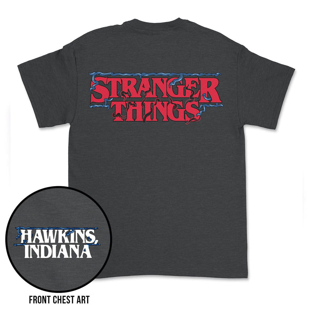 RSVLTS Hawkins, Indiana Crewneck Tee in Black — front view