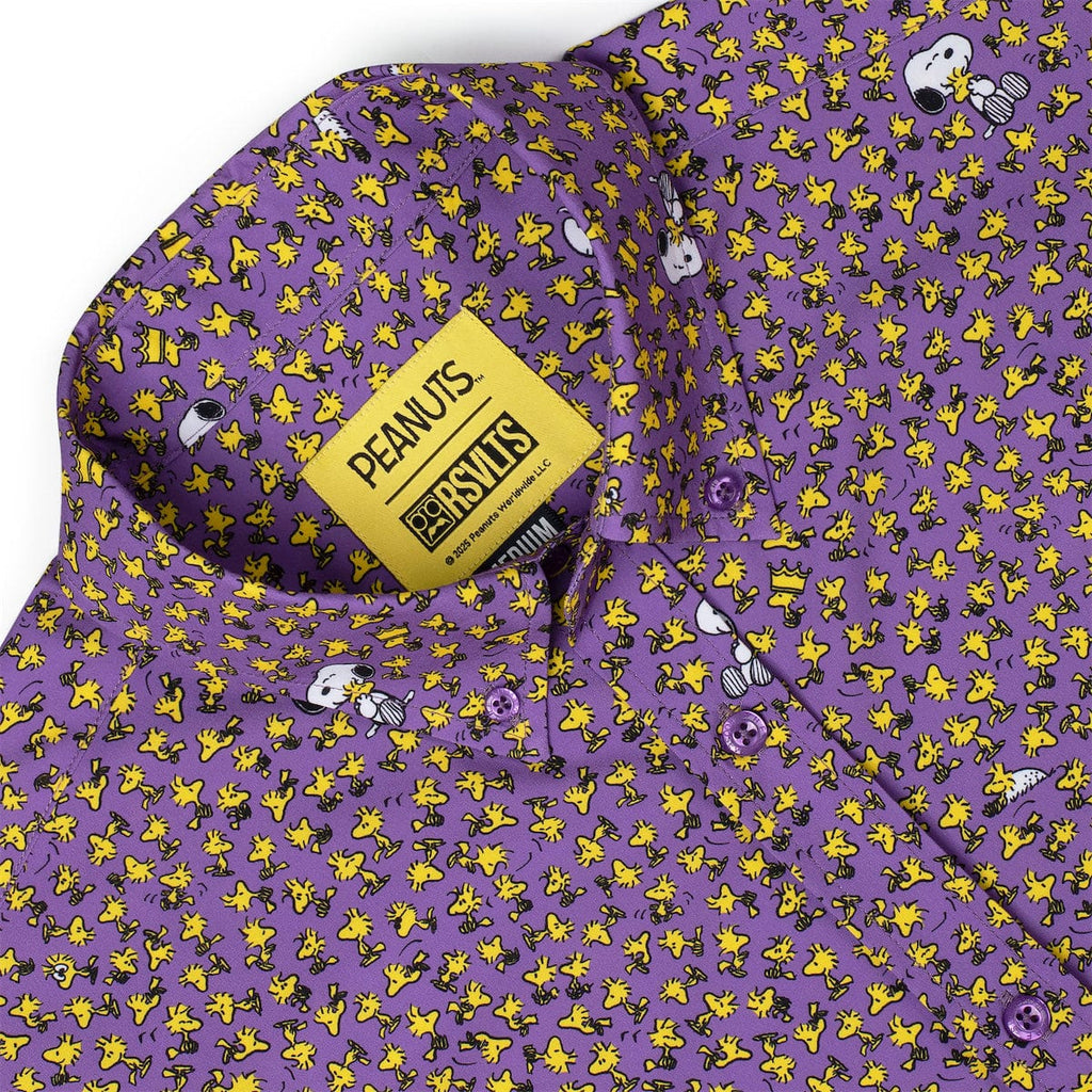 RSVLTS Bird & Beagle KUNUFLEX Short Sleeve Shirt in Purple — detail 9