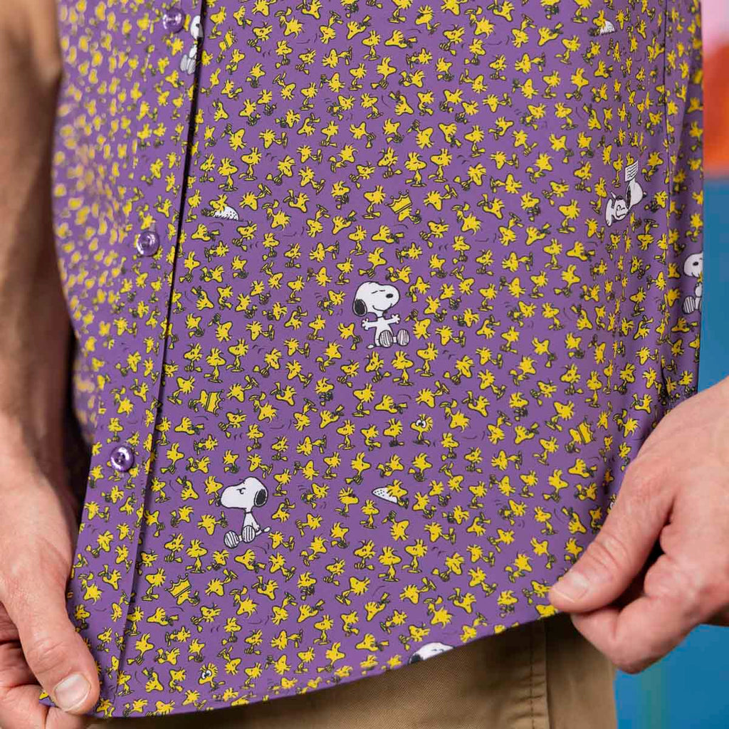 RSVLTS Bird & Beagle KUNUFLEX Short Sleeve Shirt in Purple — detail 8