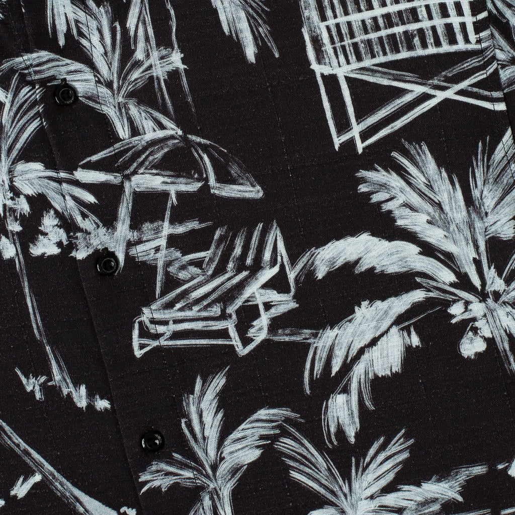 RSVLTS Bungalow Bamboo Short Sleeve Shirt in Black — detail 8