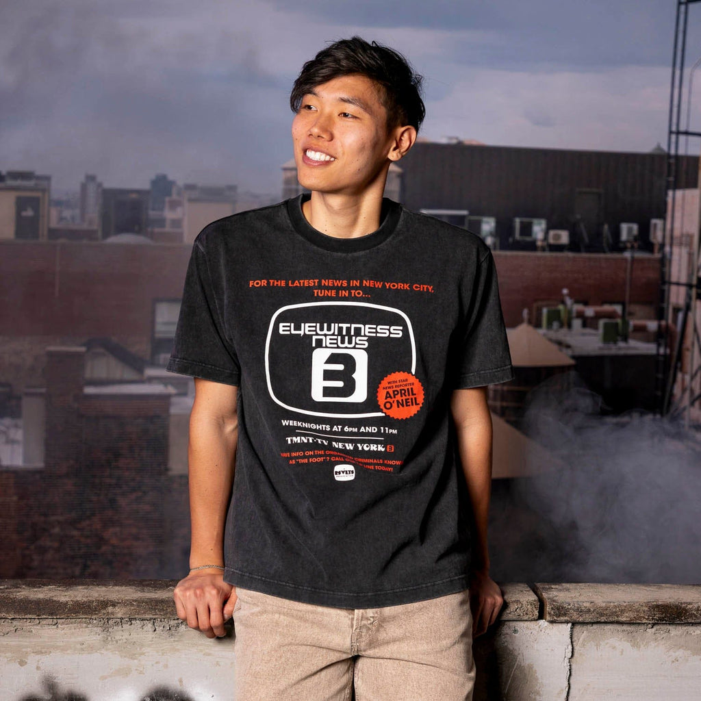 RSVLTS Eyewitness News 3 Vintage Crewneck Tee in Black — detail 2