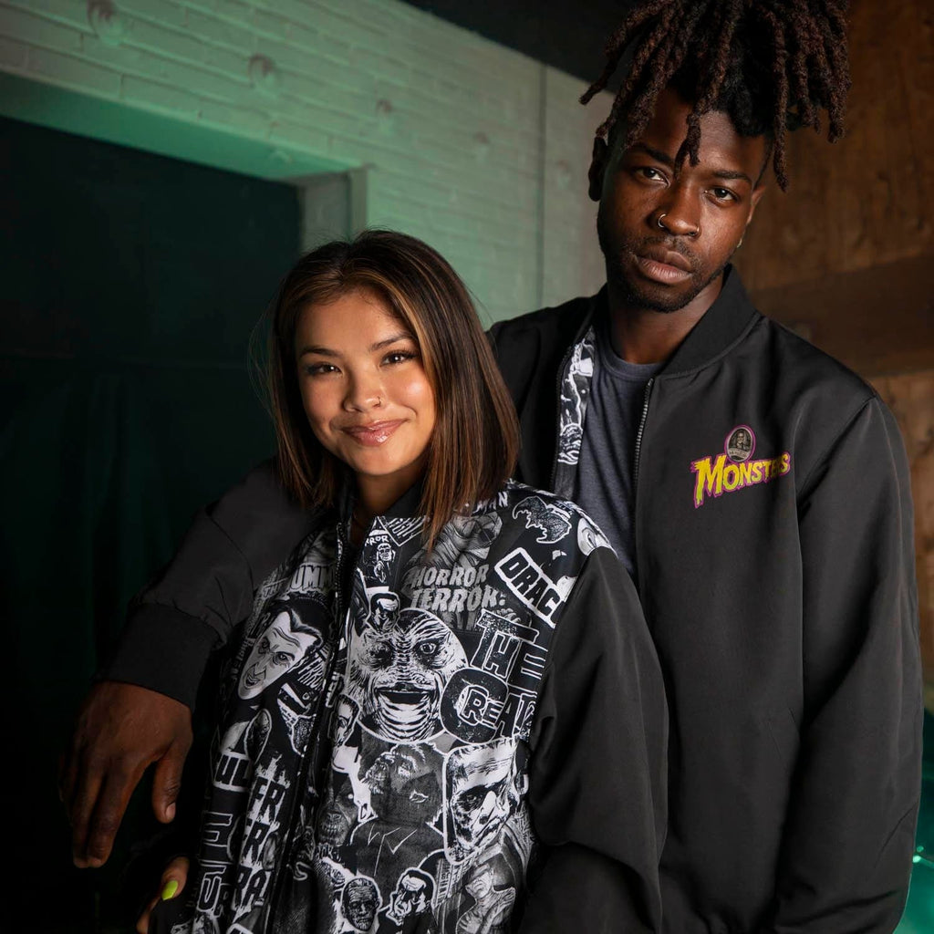 RSVLTS Monster Mashup Reversible Bomber Jacket in Black — detail 10