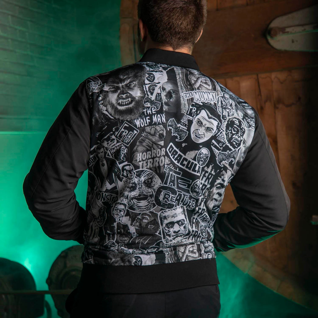 RSVLTS Monster Mashup Reversible Bomber Jacket in Black — detail 5
