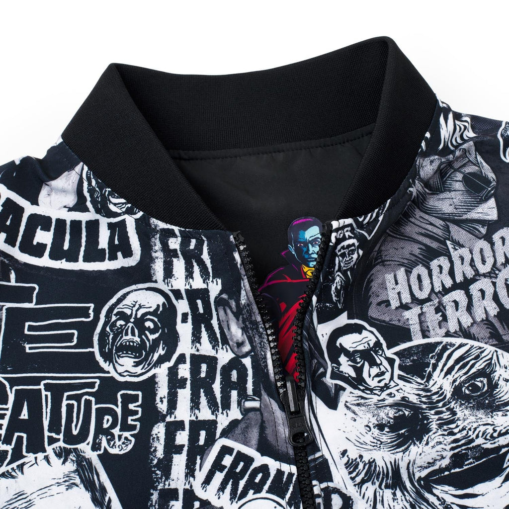 RSVLTS Monster Mashup Reversible Bomber Jacket in Black — detail 12