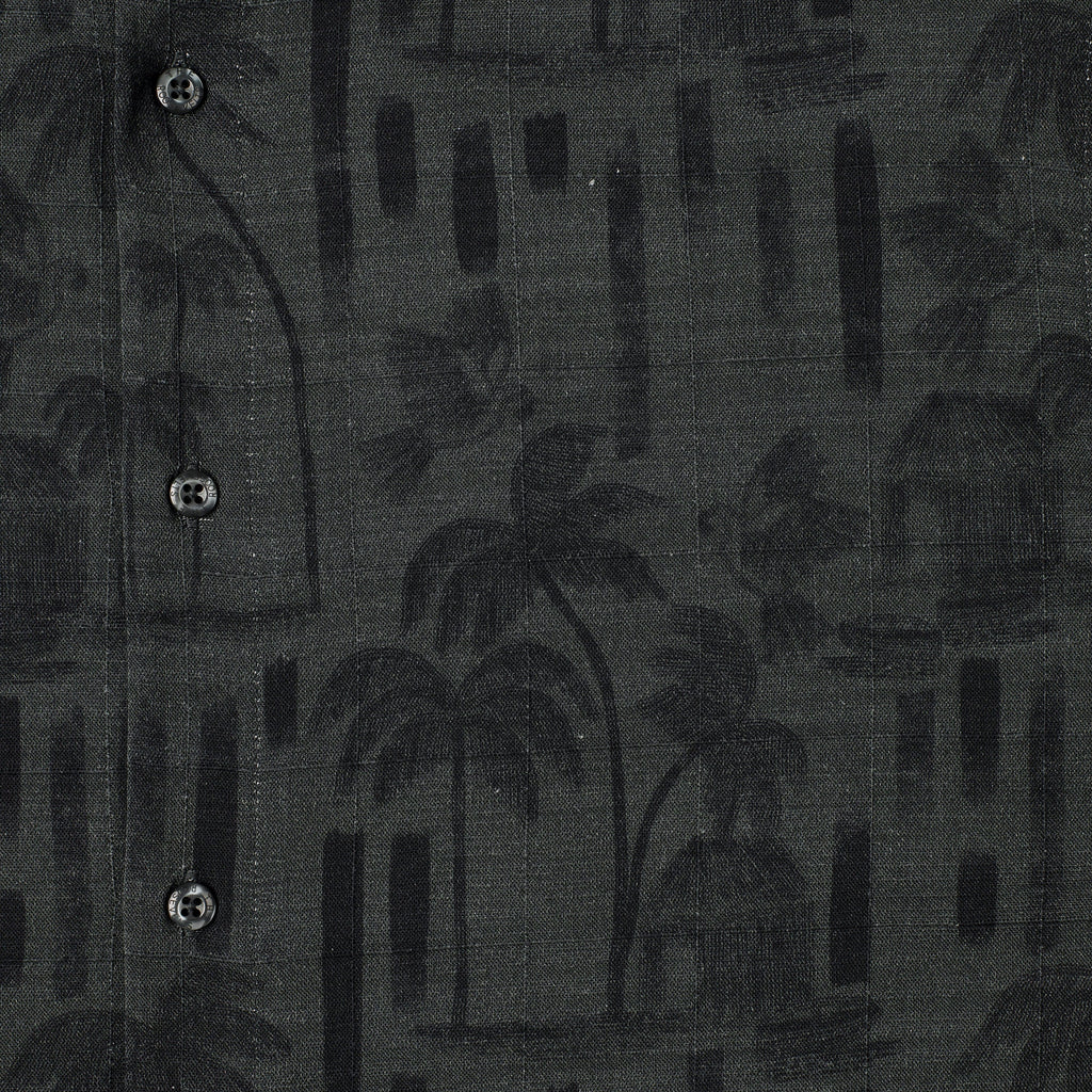 RSVLTS Bula (After Dark) Bamboo Short Sleeve Shirt in Black — detail 6