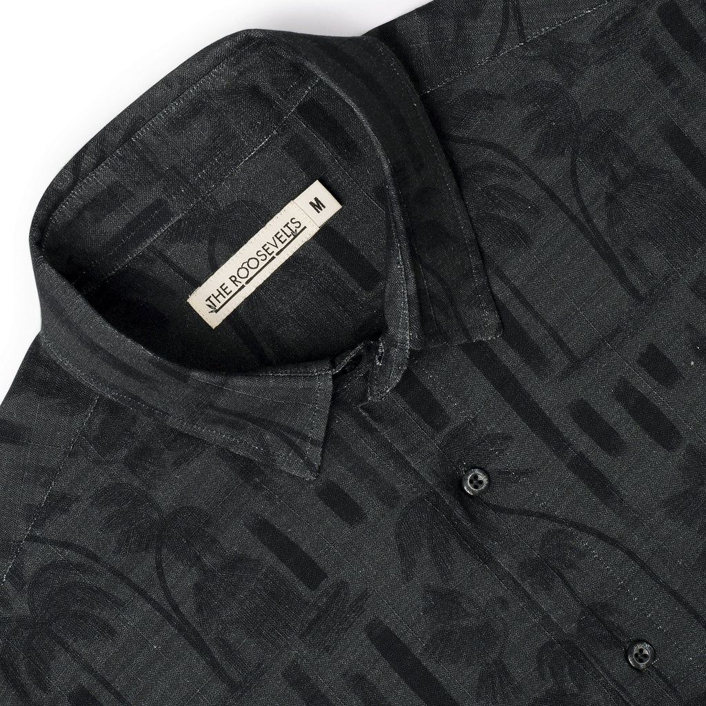 RSVLTS Bula (After Dark) Bamboo Short Sleeve Shirt in Black — detail 8