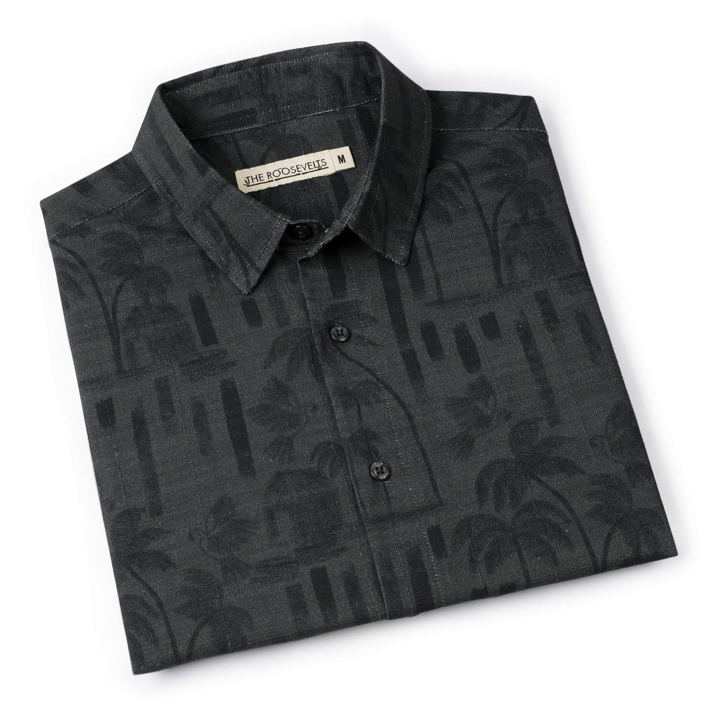 RSVLTS Bula (After Dark) Bamboo Short Sleeve Shirt in Black — detail 10