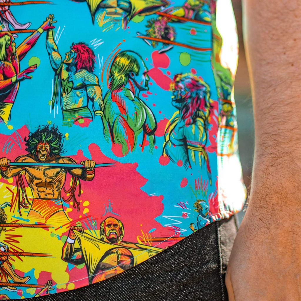 RSVLTS Hulk Hogan vs. Ultimate Warrior KUNUFLEX Short Sleeve Shirt in Multicolor — detail 11