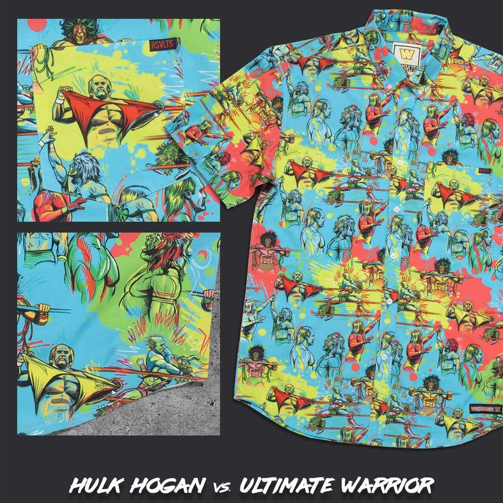 RSVLTS Hulk Hogan vs. Ultimate Warrior KUNUFLEX Short Sleeve Shirt in Multicolor — detail 12