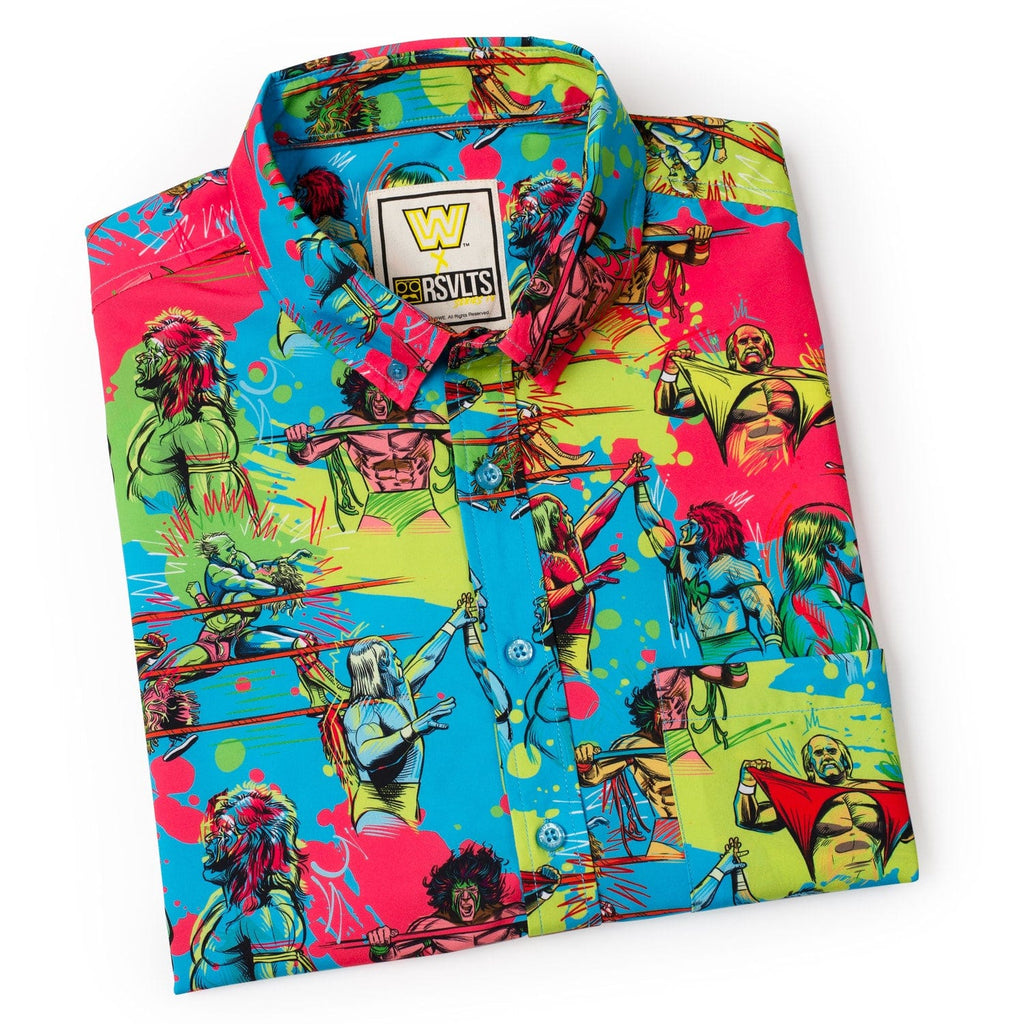 RSVLTS Hulk Hogan vs. Ultimate Warrior KUNUFLEX Short Sleeve Shirt in Multicolor — detail 17