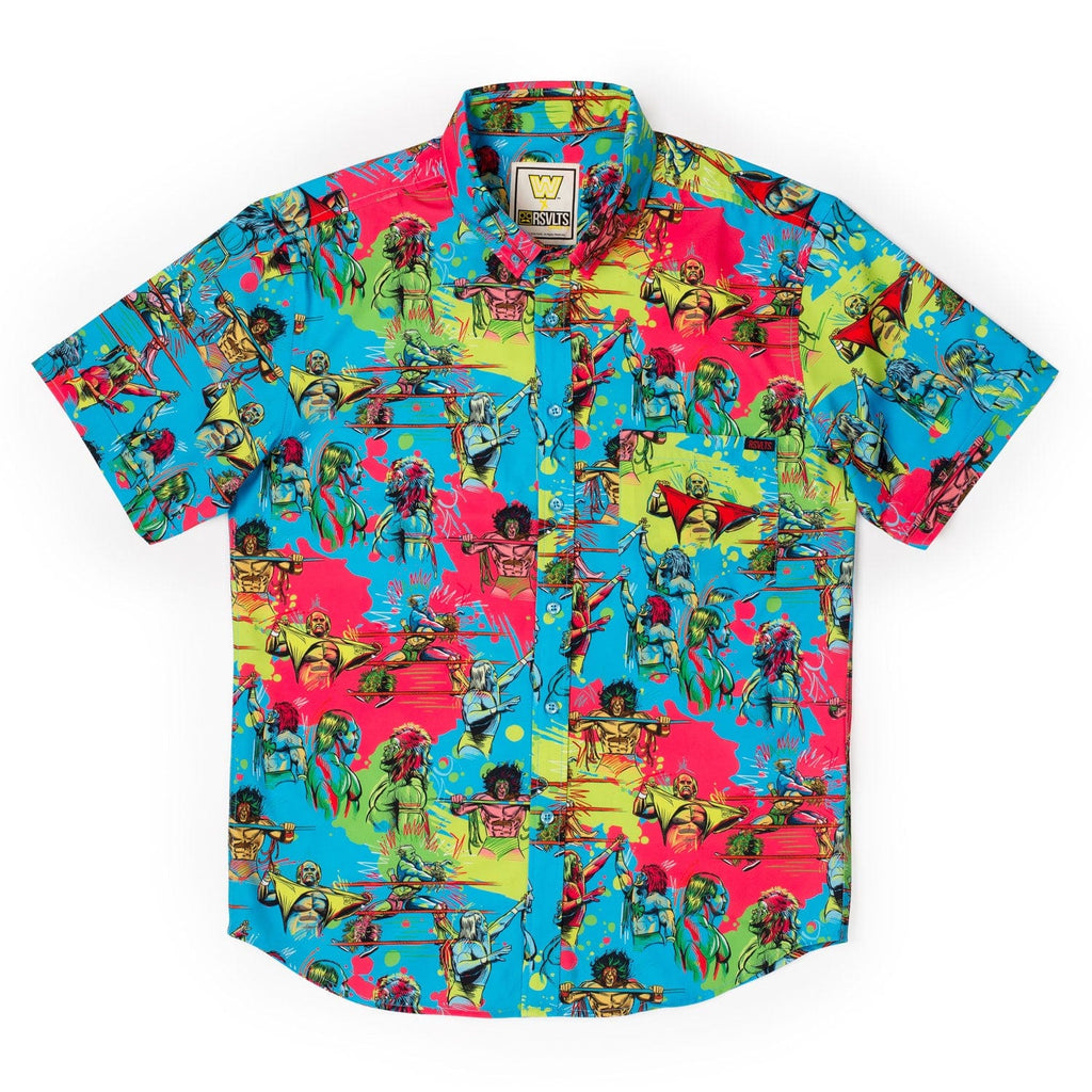 RSVLTS Hulk Hogan vs. Ultimate Warrior KUNUFLEX Short Sleeve Shirt in Multicolor — detail 7
