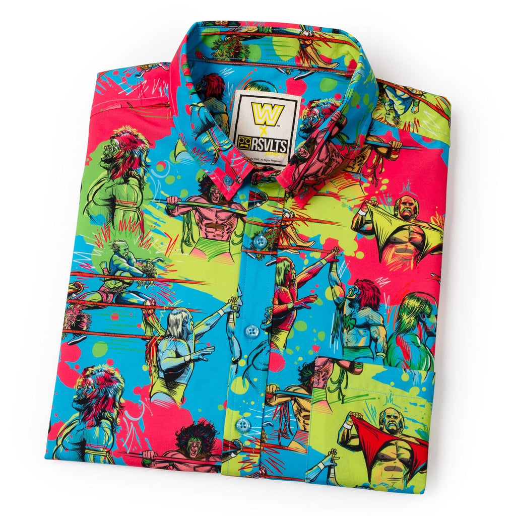 RSVLTS Hulk Hogan vs. Ultimate Warrior KUNUFLEX Short Sleeve Shirt in Multicolor — detail 18
