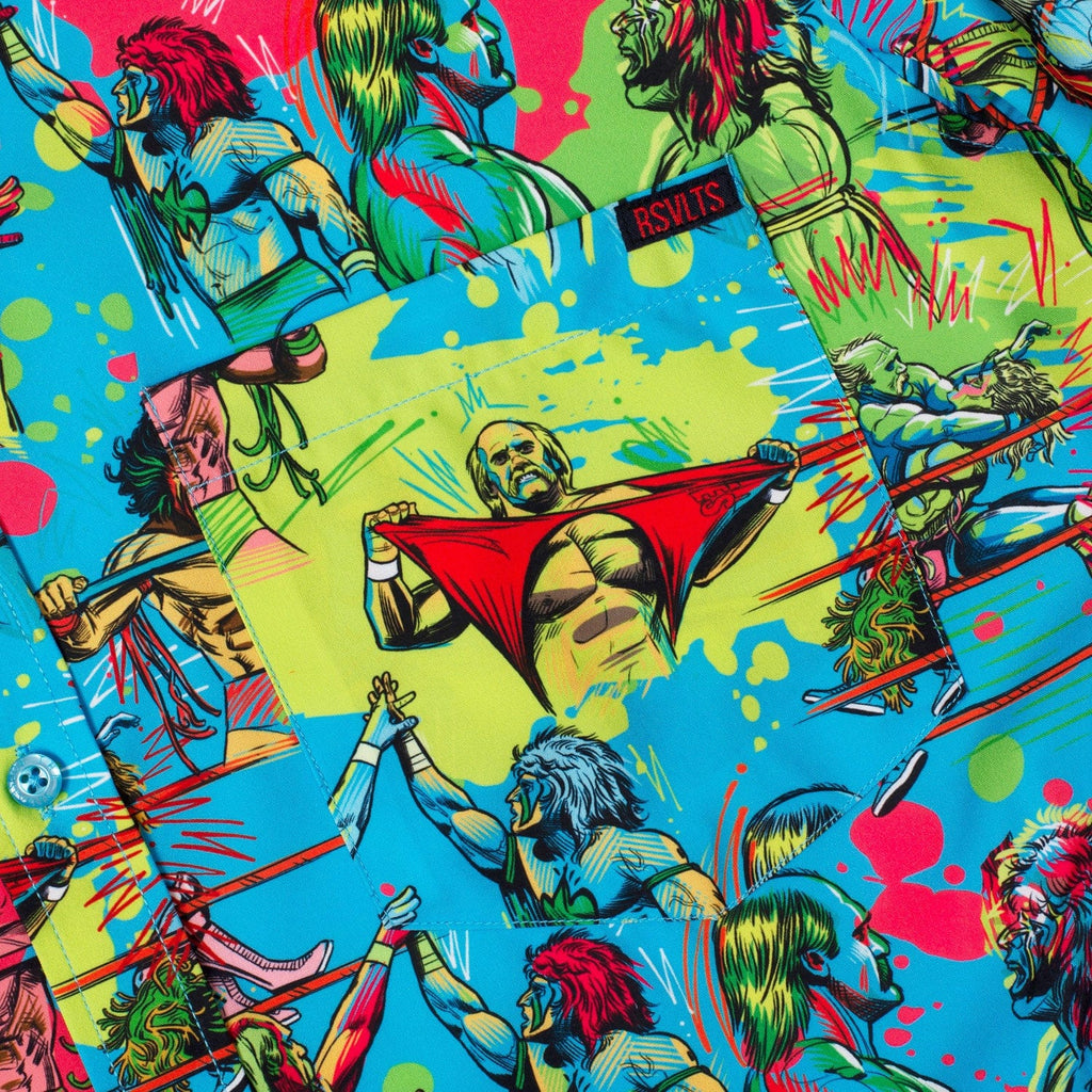 RSVLTS Hulk Hogan vs. Ultimate Warrior KUNUFLEX Short Sleeve Shirt in Multicolor — detail 13