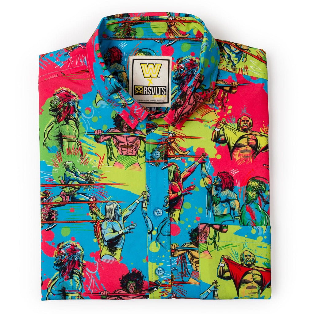 RSVLTS Hulk Hogan vs. Ultimate Warrior KUNUFLEX Short Sleeve Shirt in Multicolor — detail 16