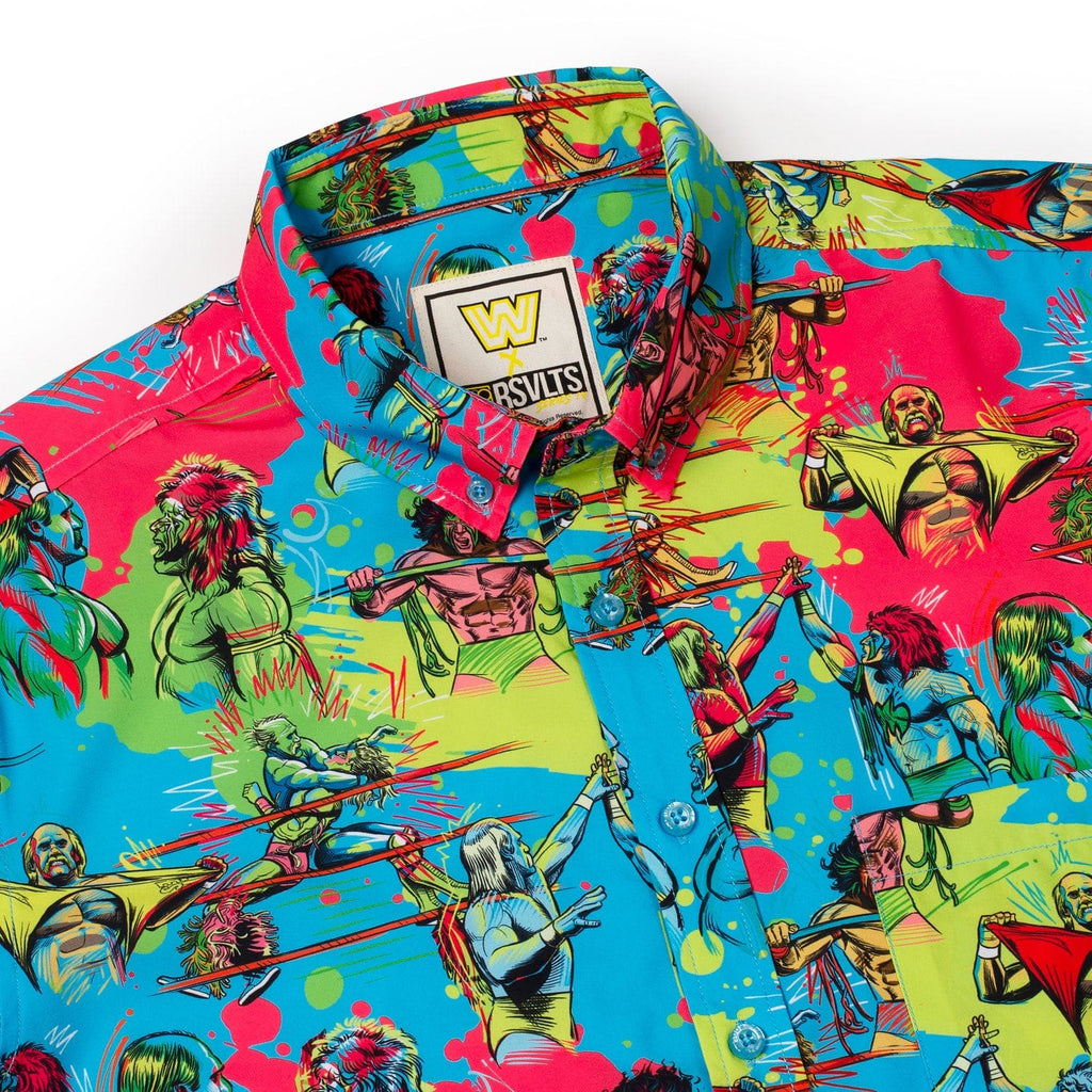 RSVLTS Hulk Hogan vs. Ultimate Warrior KUNUFLEX Short Sleeve Shirt in Multicolor — detail 15