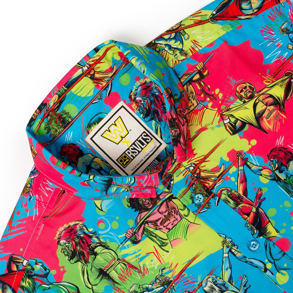 RSVLTS Hulk Hogan vs. Ultimate Warrior KUNUFLEX Short Sleeve Shirt in Multicolor — detail 8