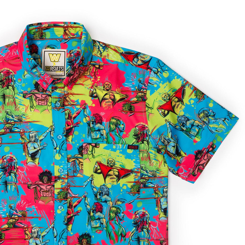 RSVLTS Hulk Hogan vs. Ultimate Warrior KUNUFLEX Short Sleeve Shirt in Multicolor — detail 6