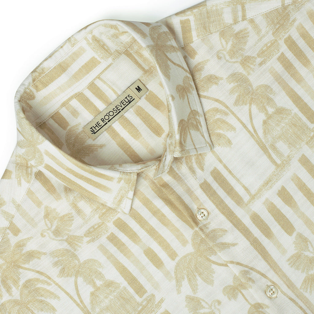 RSVLTS Bula (Gold) Bamboo Short Sleeve Shirt in Neutral — detail 9