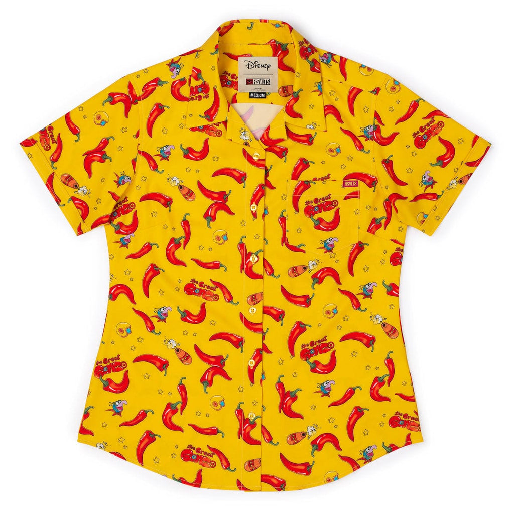 RSVLTS The Great Gonzo Women's KUNUFLEX Short Sleeve Shirt in Red — detail 4