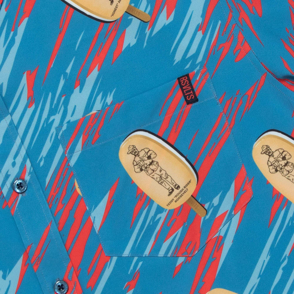 RSVLTS Mt Crushmore KUNUFLEX Short Sleeve Shirt in Blue — detail 3