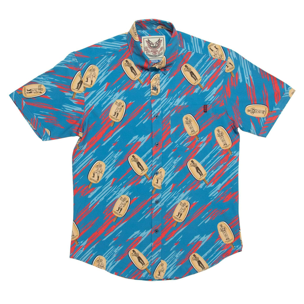 RSVLTS Mt Crushmore KUNUFLEX Short Sleeve Shirt in Blue — detail 2