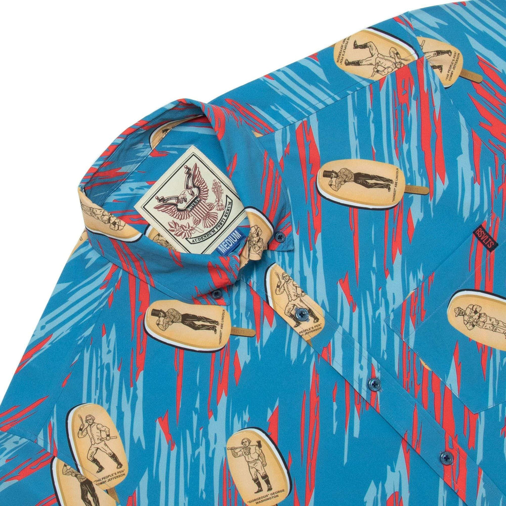 RSVLTS Mt Crushmore KUNUFLEX Short Sleeve Shirt in Blue — detail 4