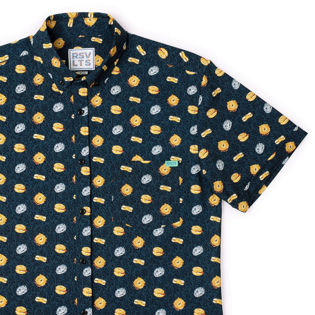 RSVLTS B.E.C. Bliss KUNUFLEX Short Sleeve Shirt in Black — front view
