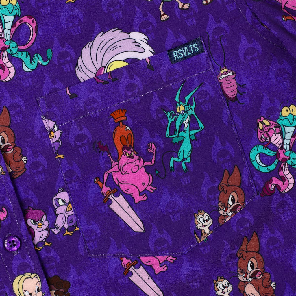 RSVLTS Pain & Panic KUNUFLEX Short Sleeve Shirt in Purple — detail 4