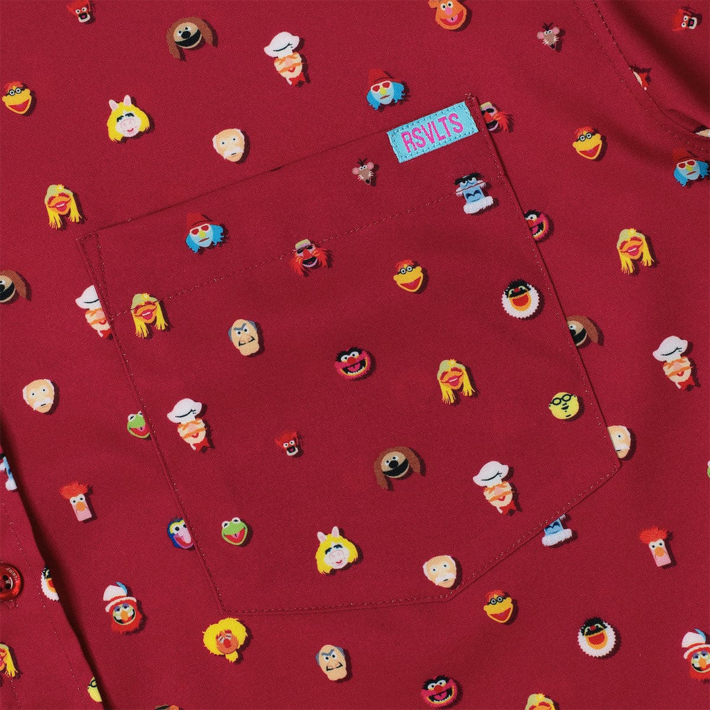 RSVLTS Lil Muppets KUNUFLEX Short Sleeve Shirt in Red — detail 8