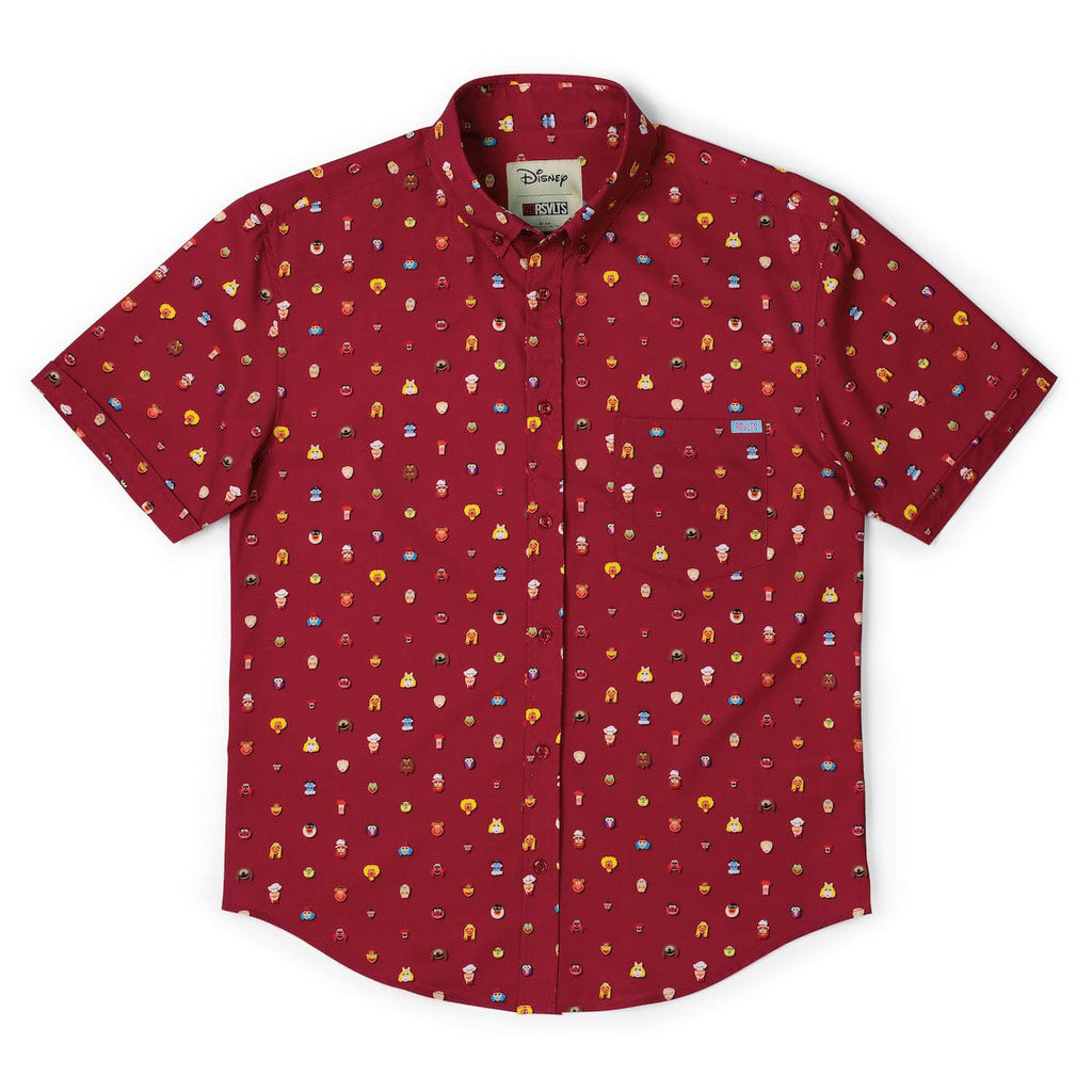 RSVLTS Lil Muppets KUNUFLEX Short Sleeve Shirt in Red — detail 7