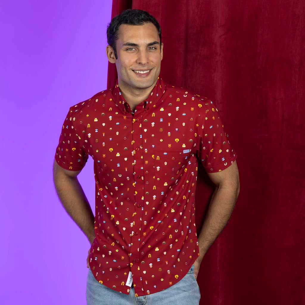 RSVLTS Lil Muppets KUNUFLEX Short Sleeve Shirt in Red — detail 5