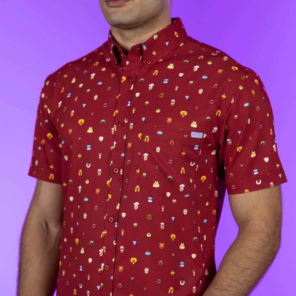 RSVLTS Lil Muppets KUNUFLEX Short Sleeve Shirt in Red — detail 6